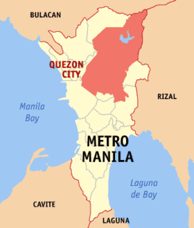 Province de Quezon City en rouge.