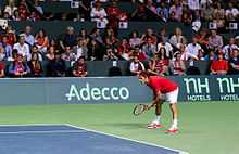 Federer contre Fognini durant la Coupe Davis 2014.