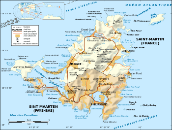 Carte de Saint-Martin.