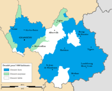 Carte de la Savoie par zones de densité médicale