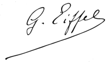 Signature de Gustave EiffelAlexandre Gustave Bonickhausen dit Eiffel
