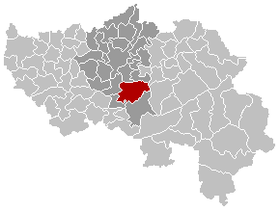 Situation de la commune dans les arrondissement et province de Liège