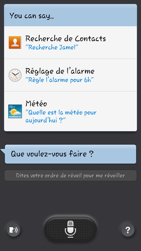 S Voice avec le Samsung Galaxy S III