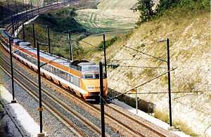 Livrée originelle du TGV Sud-Est en 1987