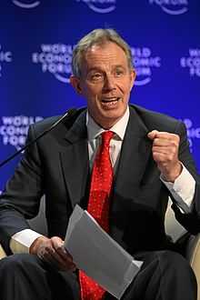 Tony Blair au Forum économique mondial de Davos, en 2009.