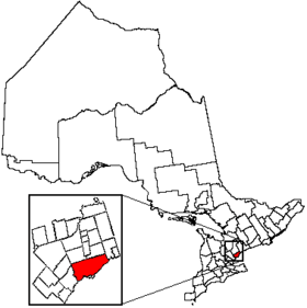 Localisation de Toronto dans l'Ontario