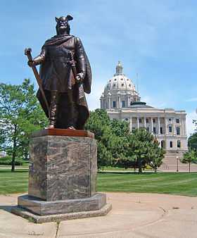 Statue de Leif Erikson dans l'État du Minnesota aux États-Unis.