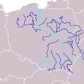 Carte du bassin de la Vistule.