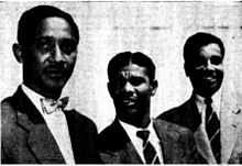 Photographie représentant les joueurs Frank Worrell, Everton Weekes et Clyde Walcott, prise en 1951.