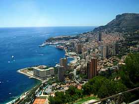 Vue de Monte-Carlo depuis l'est de Monaco.