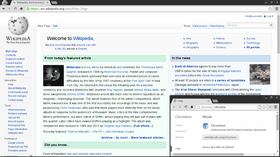 Page d'accueil Wikipédia dans le navigateur Chromium 36 sous Manjaro Linux